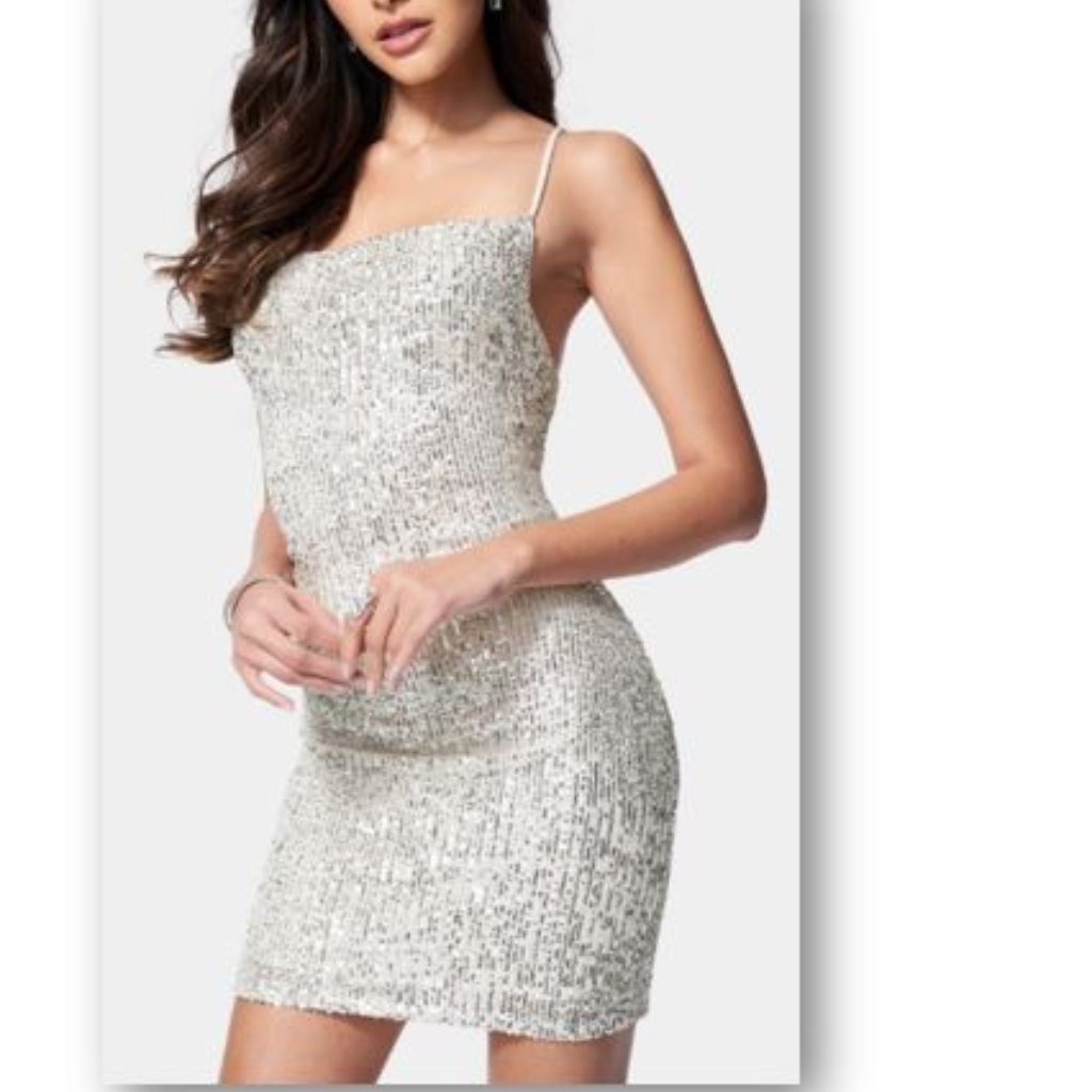 Nwt - Bebe Animal Cowl Sequin Mini Dress